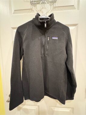 Patagonia Black Fleece Jacket with Multicolor Logo